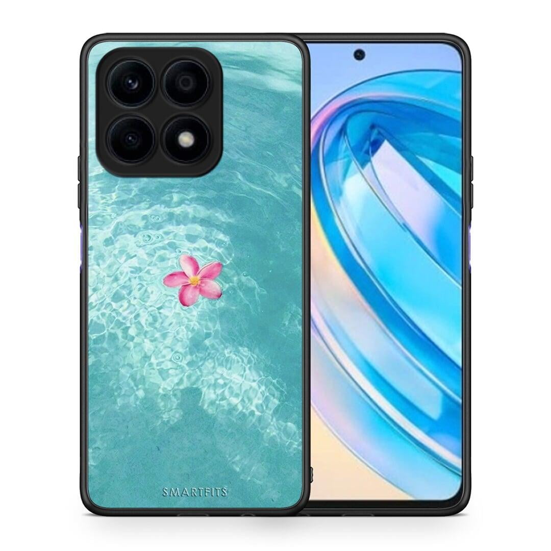 Θήκη Honor X8a Water Flower από τη Smartfits με σχέδιο στο πίσω μέρος και μαύρο περίβλημα | Honor X8a Water Flower Case with Colorful Back and Black Bezels