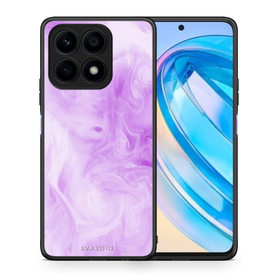 Θήκη Honor X8a Watercolor Lavender από τη Smartfits με σχέδιο στο πίσω μέρος και μαύρο περίβλημα | Honor X8a Watercolor Lavender Case with Colorful Back and Black Bezels