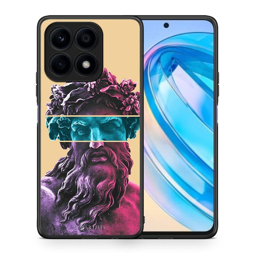 Θήκη Honor X8a Zeus Art από τη Smartfits με σχέδιο στο πίσω μέρος και μαύρο περίβλημα | Honor X8a Zeus Art Case with Colorful Back and Black Bezels