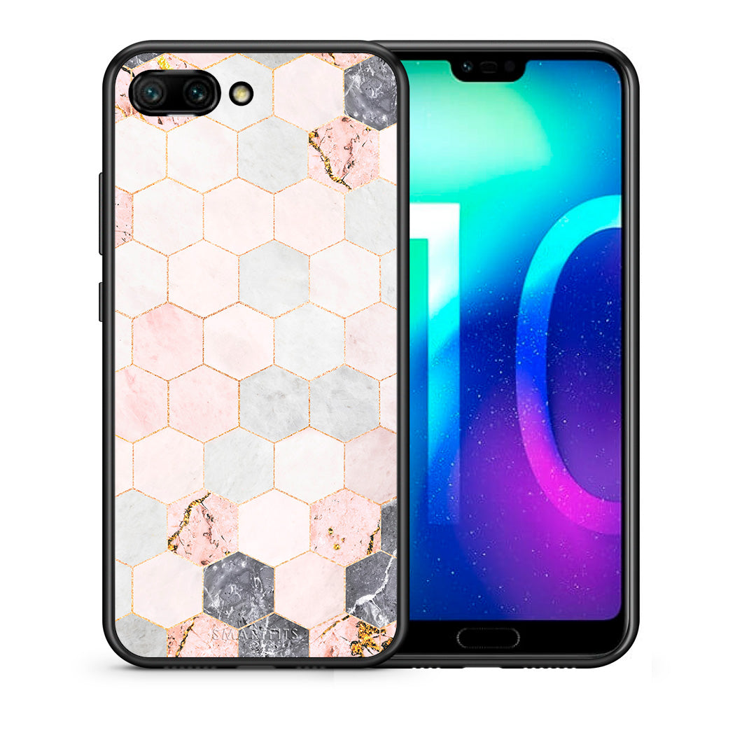 Marble Hexagon Pink - Honor 10 case
