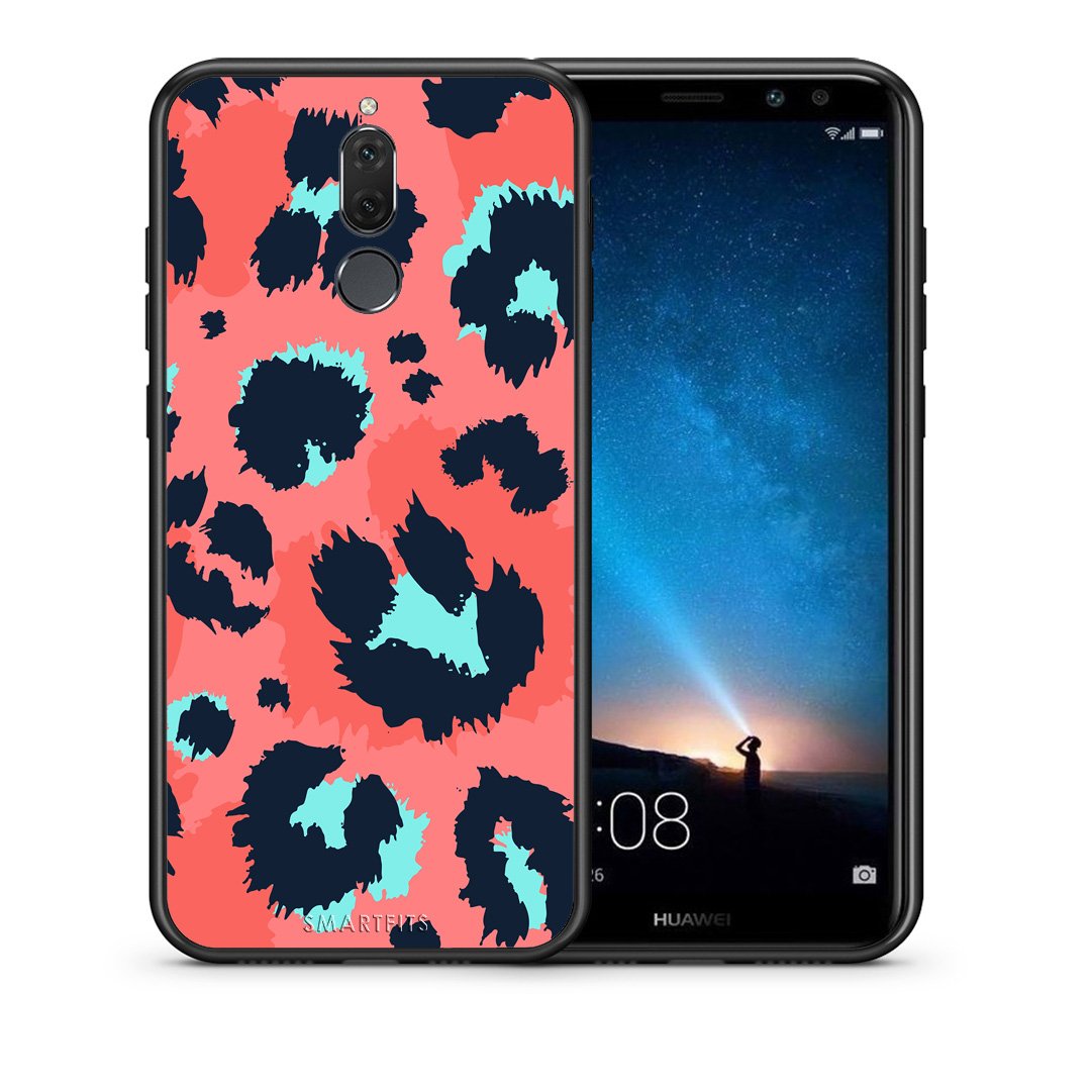 Θήκη Huawei Mate 10 Lite Pink Leopard Animal από τη Smartfits με σχέδιο στο πίσω μέρος και μαύρο περίβλημα | Huawei Mate 10 Lite Pink Leopard Animal case with colorful back and black bezels