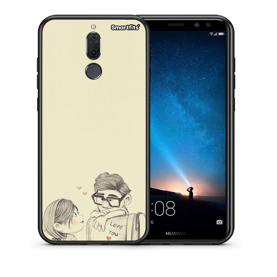 Θήκη Huawei Mate 10 Lite Carl And Ellie από τη Smartfits με σχέδιο στο πίσω μέρος και μαύρο περίβλημα | Huawei Mate 10 Lite Carl And Ellie case with colorful back and black bezels