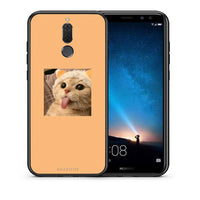 Thumbnail for Θήκη Huawei Mate 10 Lite Cat Tongue από τη Smartfits με σχέδιο στο πίσω μέρος και μαύρο περίβλημα | Huawei Mate 10 Lite Cat Tongue case with colorful back and black bezels