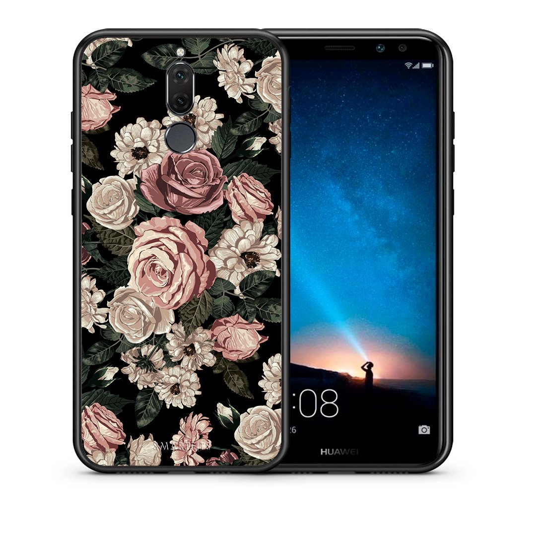 Θήκη Huawei Mate 10 Lite Wild Roses Flower από τη Smartfits με σχέδιο στο πίσω μέρος και μαύρο περίβλημα | Huawei Mate 10 Lite Wild Roses Flower case with colorful back and black bezels
