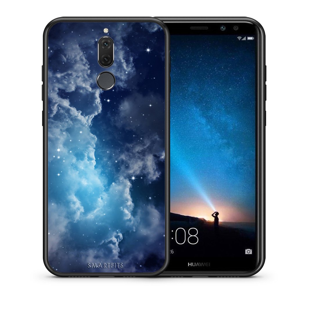Θήκη Huawei Mate 10 Lite Blue Sky Galaxy από τη Smartfits με σχέδιο στο πίσω μέρος και μαύρο περίβλημα | Huawei Mate 10 Lite Blue Sky Galaxy case with colorful back and black bezels