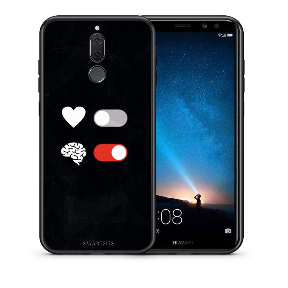 Θήκη Αγίου Βαλεντίνου Huawei Mate 10 Lite Heart Vs Brain από τη Smartfits με σχέδιο στο πίσω μέρος και μαύρο περίβλημα | Huawei Mate 10 Lite Heart Vs Brain case with colorful back and black bezels