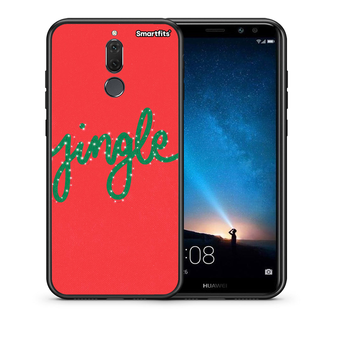 Θήκη Huawei Mate 10 Lite Jingle Xmas από τη Smartfits με σχέδιο στο πίσω μέρος και μαύρο περίβλημα | Huawei Mate 10 Lite Jingle Xmas case with colorful back and black bezels