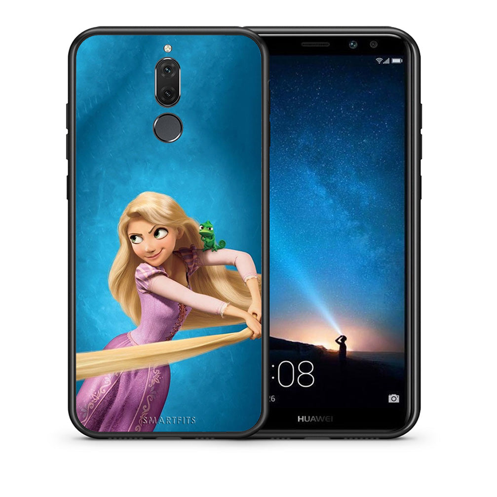 Θήκη Αγίου Βαλεντίνου Huawei Mate 10 Lite Tangled 2 από τη Smartfits με σχέδιο στο πίσω μέρος και μαύρο περίβλημα | Huawei Mate 10 Lite Tangled 2 case with colorful back and black bezels