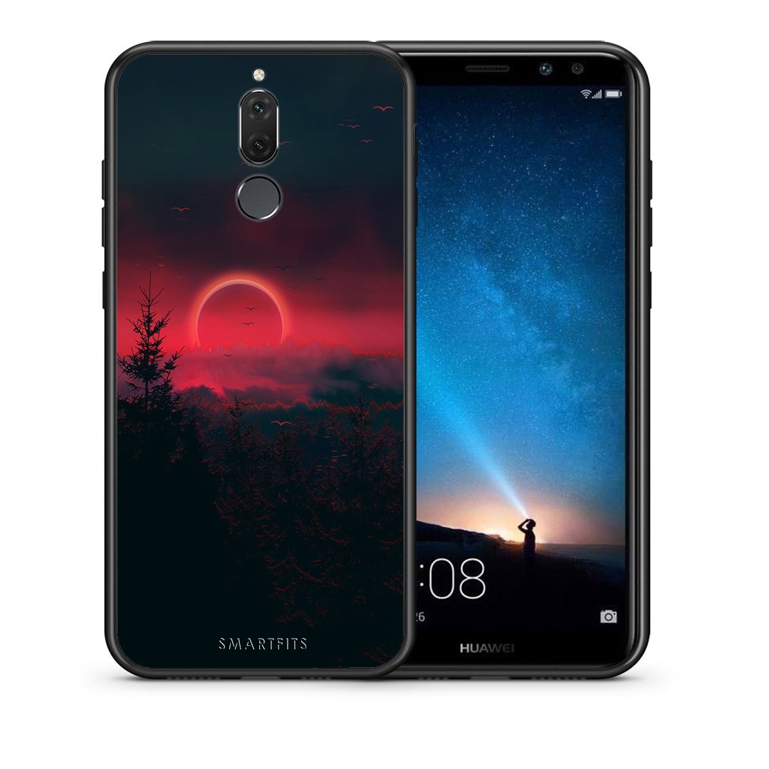 Θήκη Huawei Mate 10 Lite Sunset Tropic από τη Smartfits με σχέδιο στο πίσω μέρος και μαύρο περίβλημα | Huawei Mate 10 Lite Sunset Tropic case with colorful back and black bezels