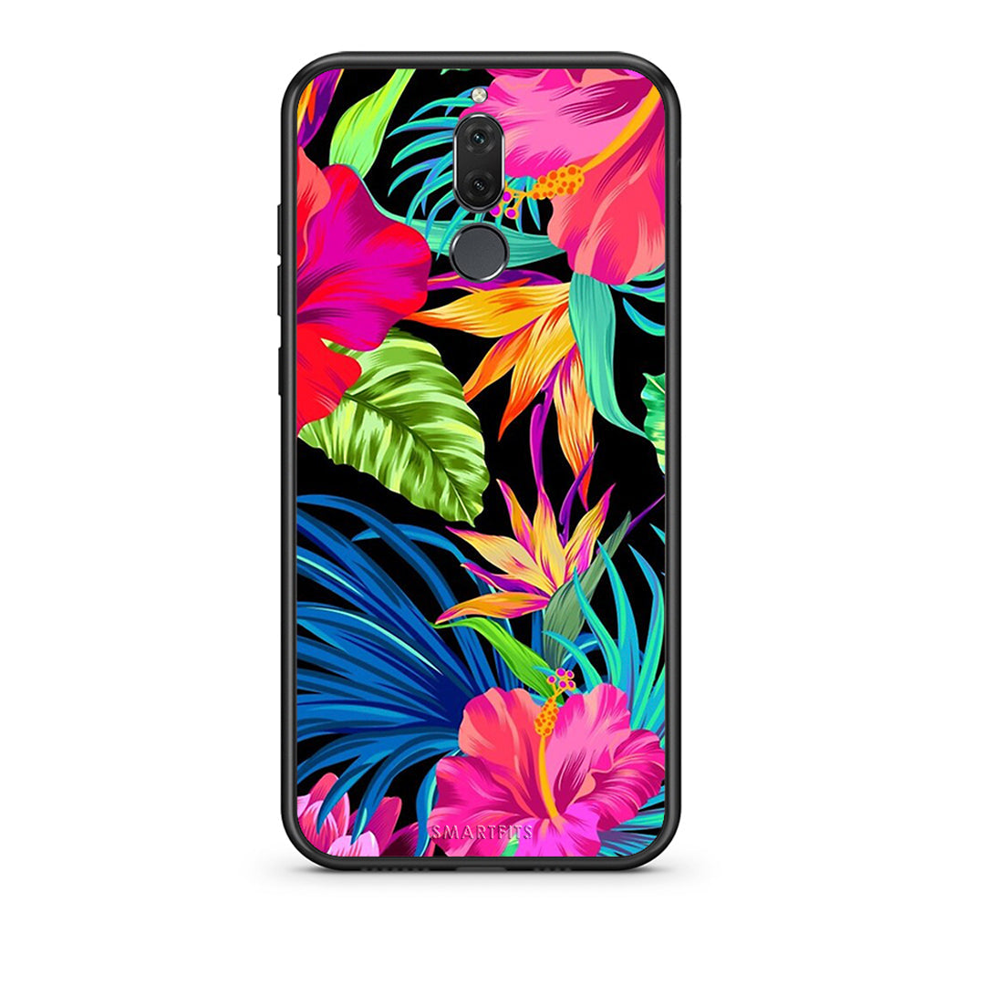 huawei mate 10 lite Tropical Flowers θήκη από τη Smartfits με σχέδιο στο πίσω μέρος και μαύρο περίβλημα | Smartphone case with colorful back and black bezels by Smartfits