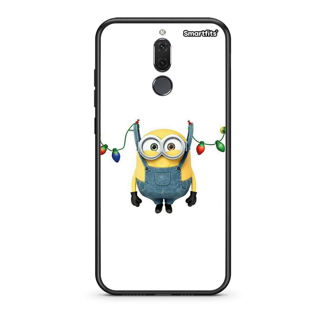 huawei mate 10 lite Xmas Minion Lights θήκη από τη Smartfits με σχέδιο στο πίσω μέρος και μαύρο περίβλημα | Smartphone case with colorful back and black bezels by Smartfits