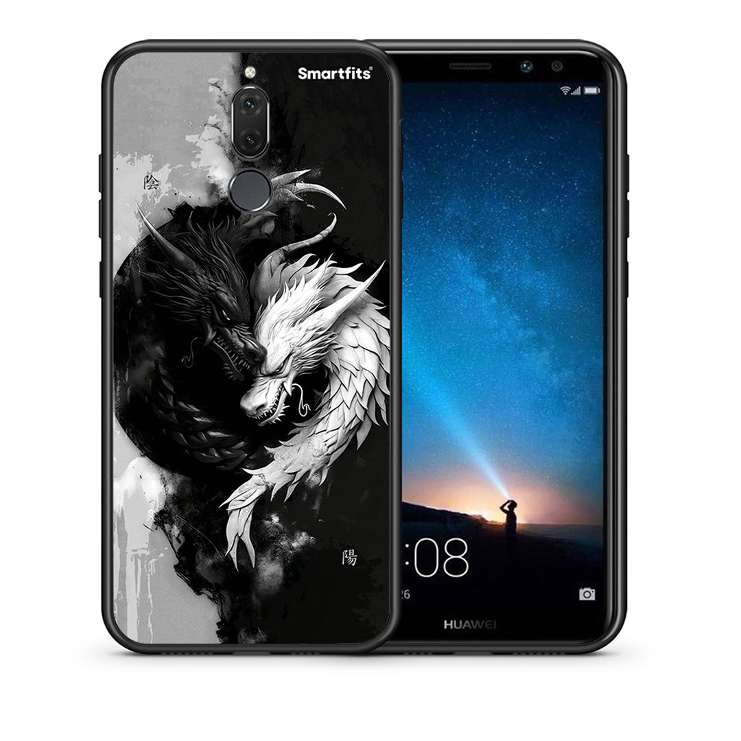 Θήκη Huawei Mate 10 Lite Yin Yang από τη Smartfits με σχέδιο στο πίσω μέρος και μαύρο περίβλημα | Huawei Mate 10 Lite Yin Yang case with colorful back and black bezels