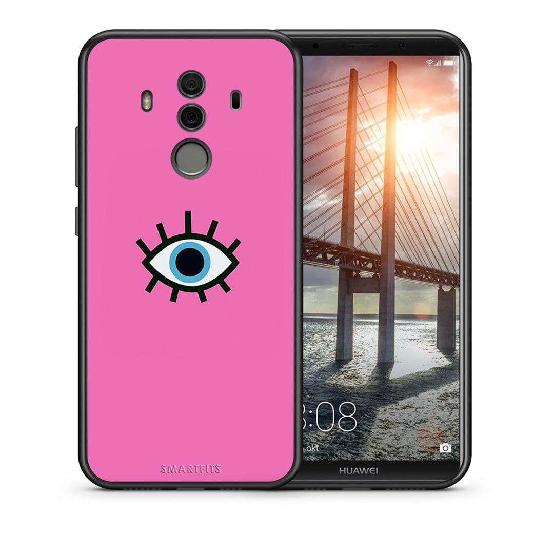 Θήκη Huawei Mate 10 Pro Blue Eye Pink από τη Smartfits με σχέδιο στο πίσω μέρος και μαύρο περίβλημα | Huawei Mate 10 Pro Blue Eye Pink case with colorful back and black bezels