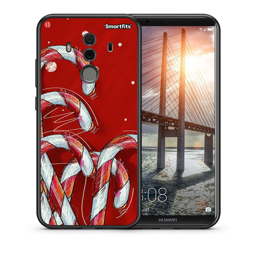 Θήκη Huawei Mate 10 Pro Candy Cane από τη Smartfits με σχέδιο στο πίσω μέρος και μαύρο περίβλημα | Huawei Mate 10 Pro Candy Cane case with colorful back and black bezels