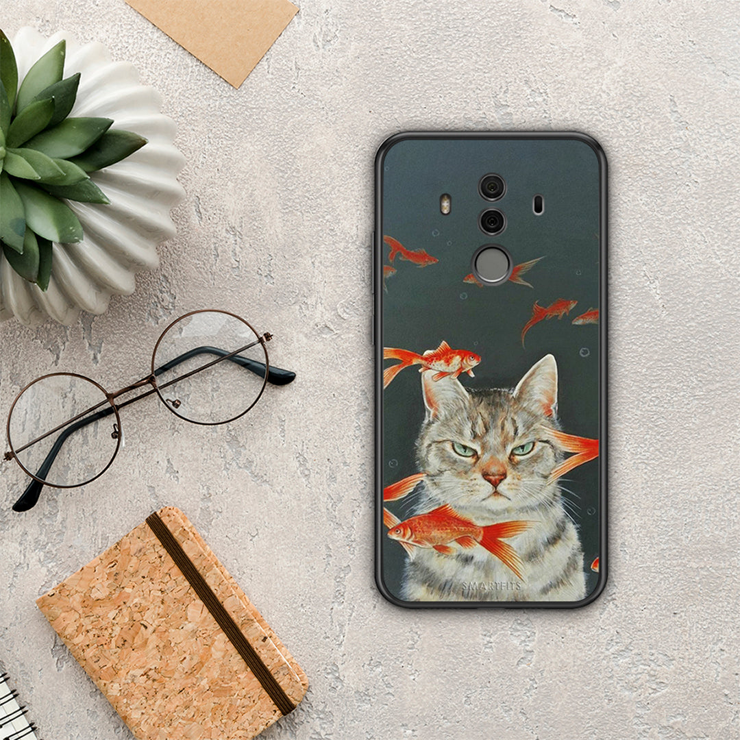 Cat Goldfish - Huawei Mate 10 Pro θήκη