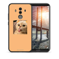 Thumbnail for Θήκη Huawei Mate 10 Pro Cat Tongue από τη Smartfits με σχέδιο στο πίσω μέρος και μαύρο περίβλημα | Huawei Mate 10 Pro Cat Tongue case with colorful back and black bezels
