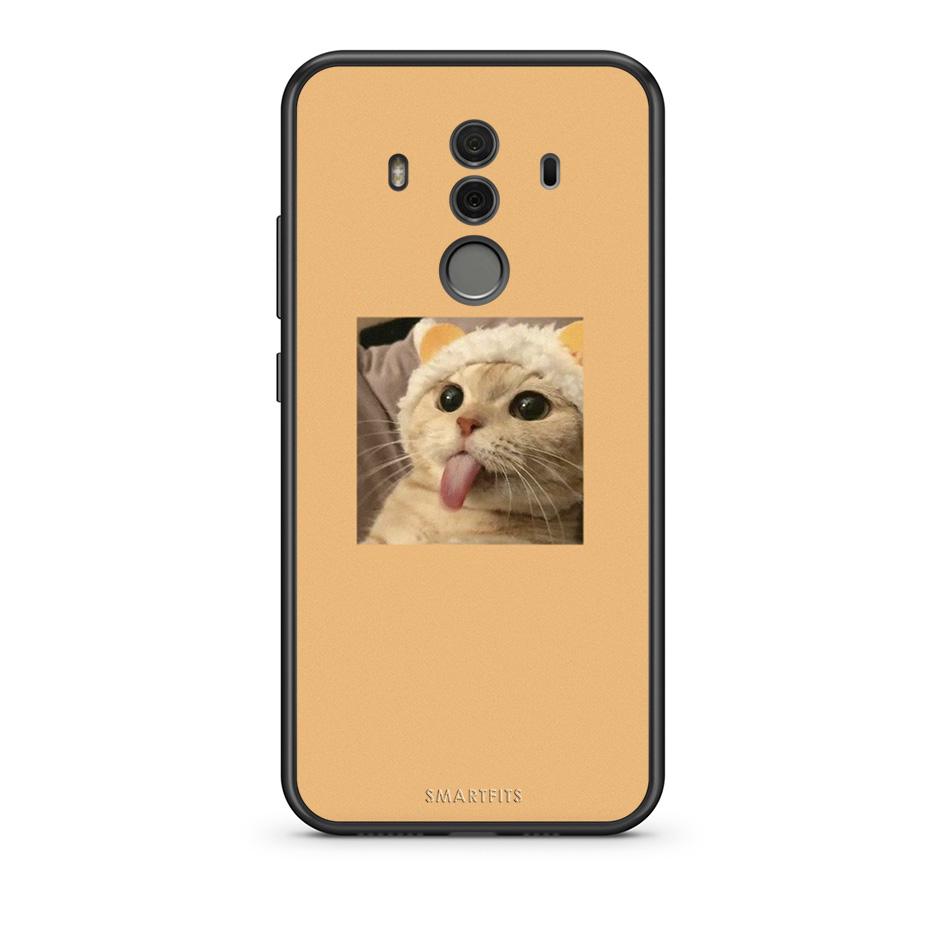 Huawei Mate 10 Pro Cat Tongue θήκη από τη Smartfits με σχέδιο στο πίσω μέρος και μαύρο περίβλημα | Smartphone case with colorful back and black bezels by Smartfits