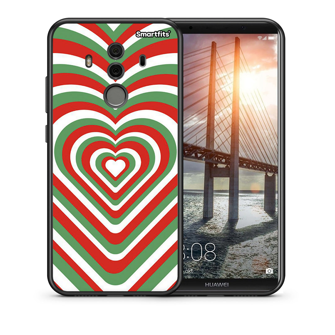 Θήκη Huawei Mate 10 Pro Christmas Hearts από τη Smartfits με σχέδιο στο πίσω μέρος και μαύρο περίβλημα | Huawei Mate 10 Pro Christmas Hearts case with colorful back and black bezels