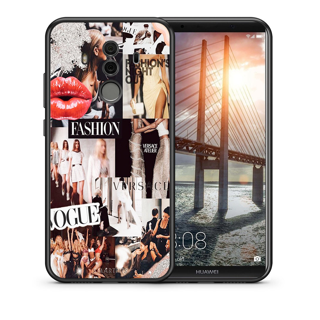 Θήκη Αγίου Βαλεντίνου Huawei Mate 10 Pro Collage Fashion από τη Smartfits με σχέδιο στο πίσω μέρος και μαύρο περίβλημα | Huawei Mate 10 Pro Collage Fashion case with colorful back and black bezels