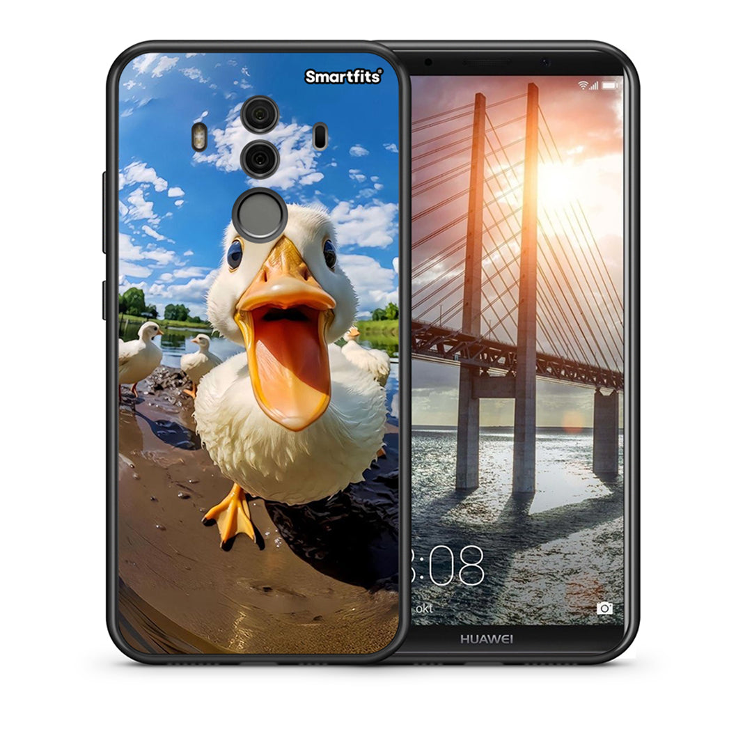 Θήκη Huawei Mate 10 Pro Duck Face από τη Smartfits με σχέδιο στο πίσω μέρος και μαύρο περίβλημα | Huawei Mate 10 Pro Duck Face case with colorful back and black bezels