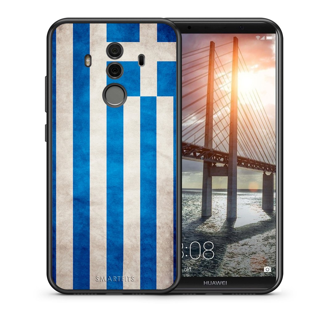 Θήκη Huawei Mate 10 Pro Greek Flag από τη Smartfits με σχέδιο στο πίσω μέρος και μαύρο περίβλημα | Huawei Mate 10 Pro Greek Flag case with colorful back and black bezels