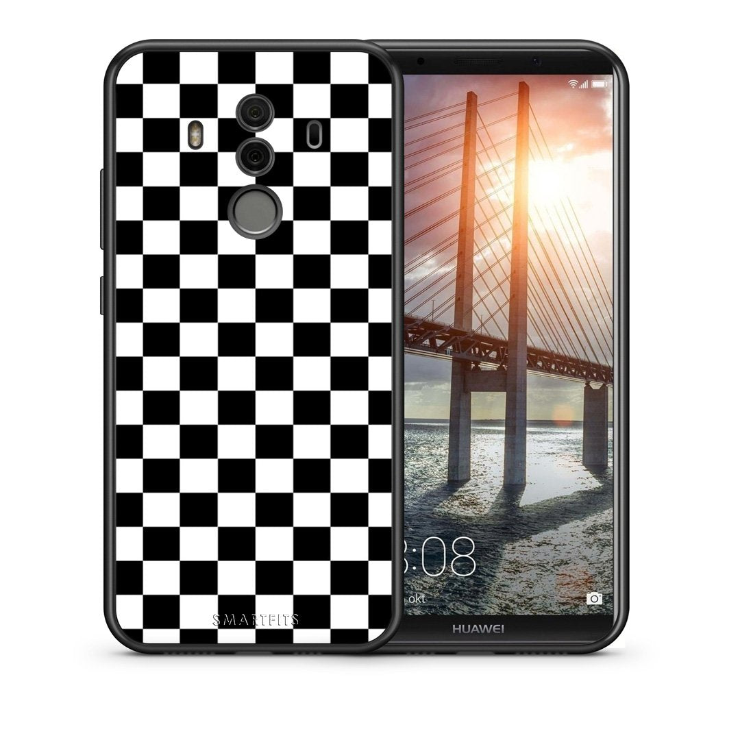 Θήκη Huawei Mate 10 Pro Squares Geometric από τη Smartfits με σχέδιο στο πίσω μέρος και μαύρο περίβλημα | Huawei Mate 10 Pro Squares Geometric case with colorful back and black bezels
