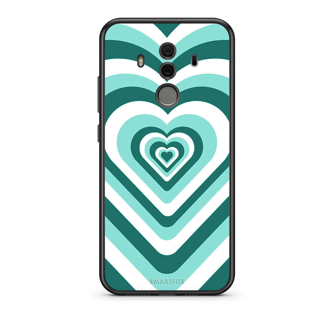 Huawei Mate 10 Pro Green Hearts θήκη από τη Smartfits με σχέδιο στο πίσω μέρος και μαύρο περίβλημα | Smartphone case with colorful back and black bezels by Smartfits