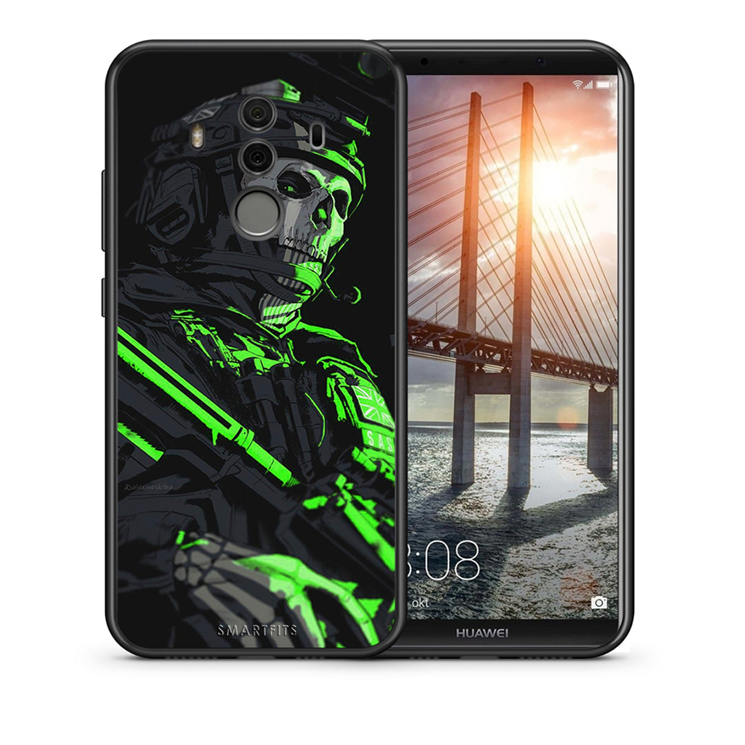 Θήκη Αγίου Βαλεντίνου Huawei Mate 10 Pro Green Soldier από τη Smartfits με σχέδιο στο πίσω μέρος και μαύρο περίβλημα | Huawei Mate 10 Pro Green Soldier case with colorful back and black bezels