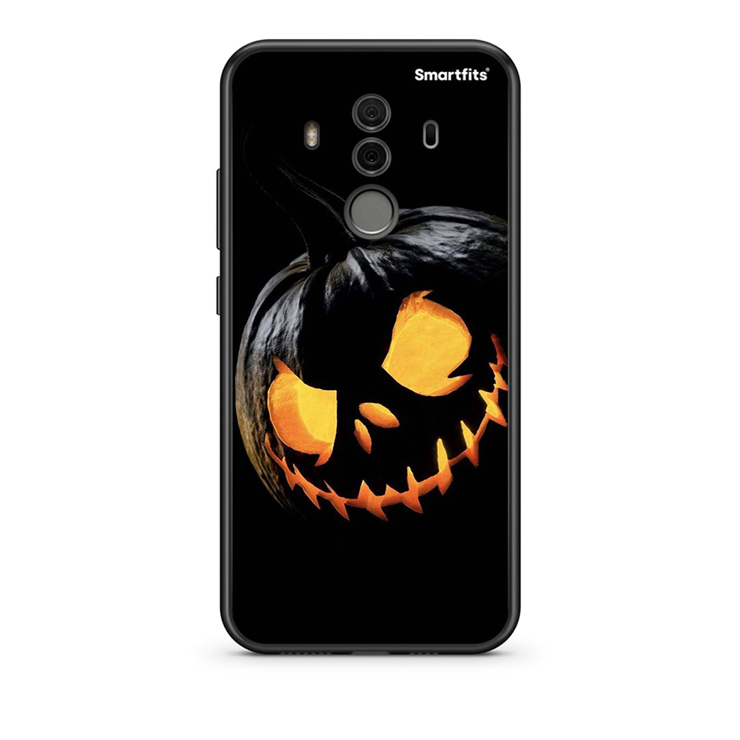 Huawei Mate 10 Pro Halloween Scary Pumpkin Θήκη από τη Smartfits με σχέδιο στο πίσω μέρος και μαύρο περίβλημα | Smartphone case with colorful back and black bezels by Smartfits