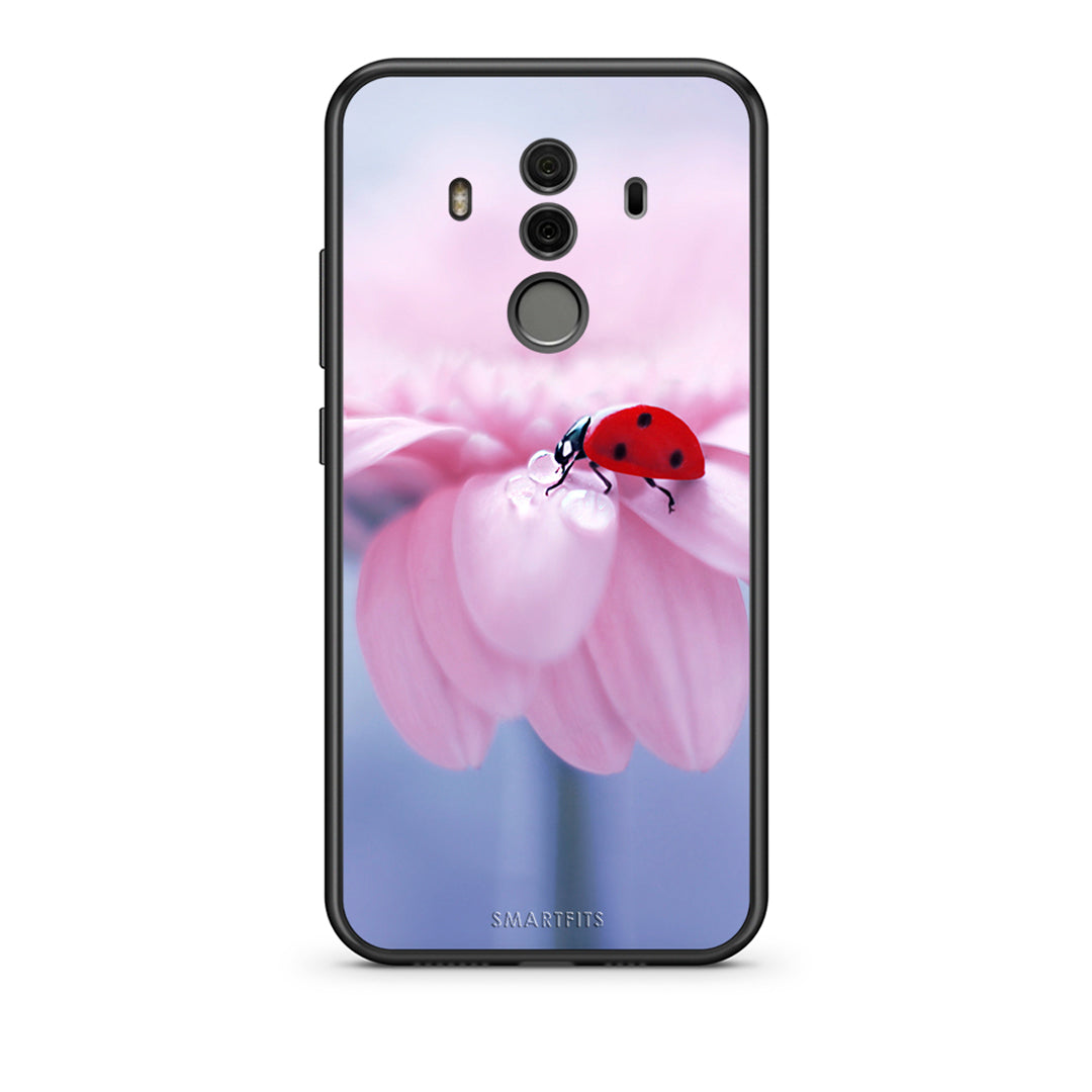 Huawei Mate 10 Pro Ladybug Flower θήκη από τη Smartfits με σχέδιο στο πίσω μέρος και μαύρο περίβλημα | Smartphone case with colorful back and black bezels by Smartfits