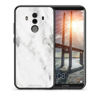 Thumbnail for Θήκη Huawei Mate 10 Pro White Marble από τη Smartfits με σχέδιο στο πίσω μέρος και μαύρο περίβλημα | Huawei Mate 10 Pro White Marble case with colorful back and black bezels