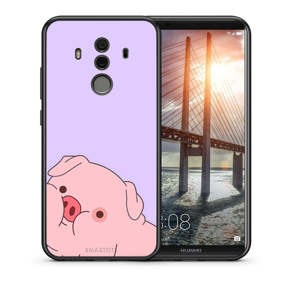 Θήκη Αγίου Βαλεντίνου Huawei Mate 10 Pro Pig Love 2 από τη Smartfits με σχέδιο στο πίσω μέρος και μαύρο περίβλημα | Huawei Mate 10 Pro Pig Love 2 case with colorful back and black bezels