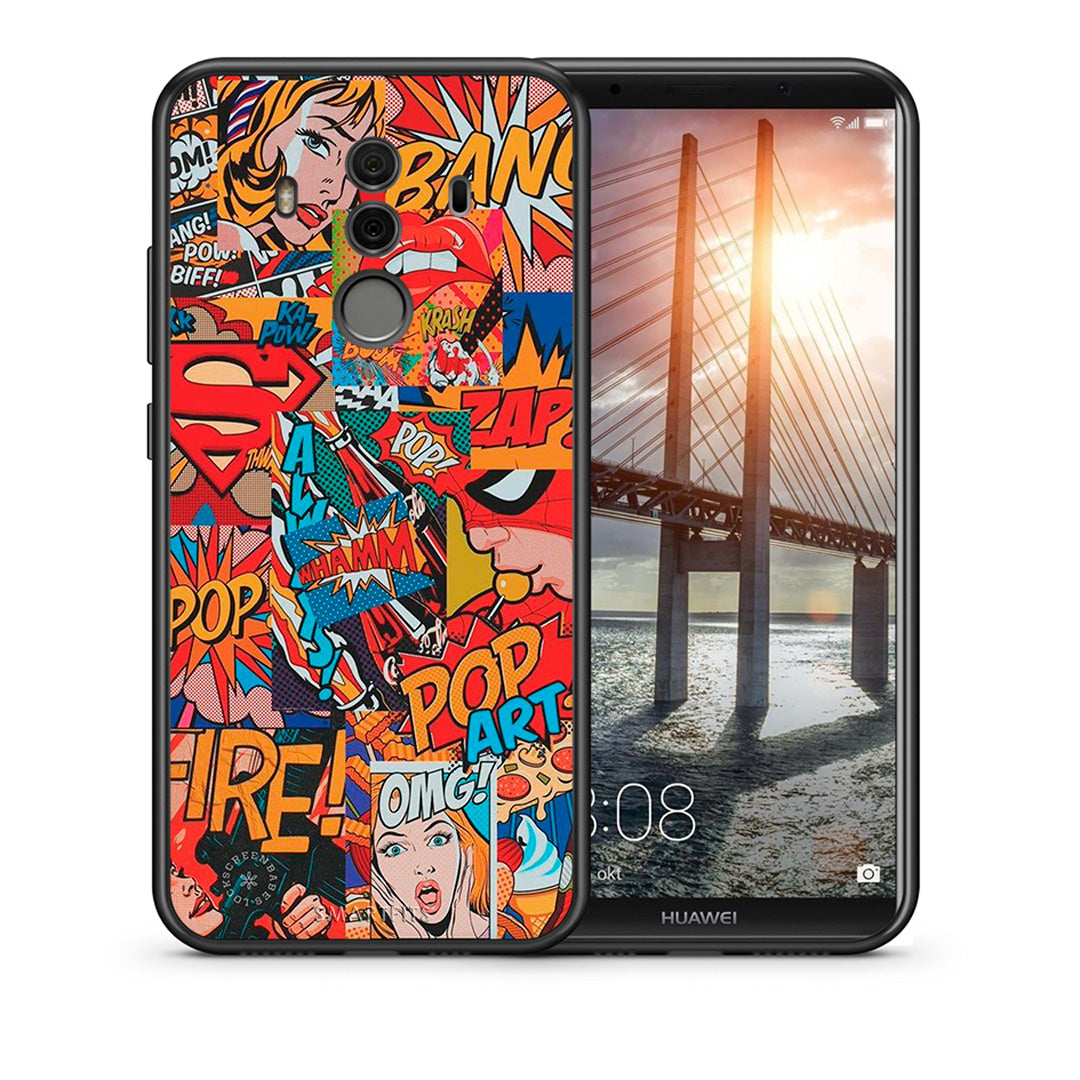 Θήκη Huawei Mate 10 Pro PopArt OMG από τη Smartfits με σχέδιο στο πίσω μέρος και μαύρο περίβλημα | Huawei Mate 10 Pro PopArt OMG case with colorful back and black bezels