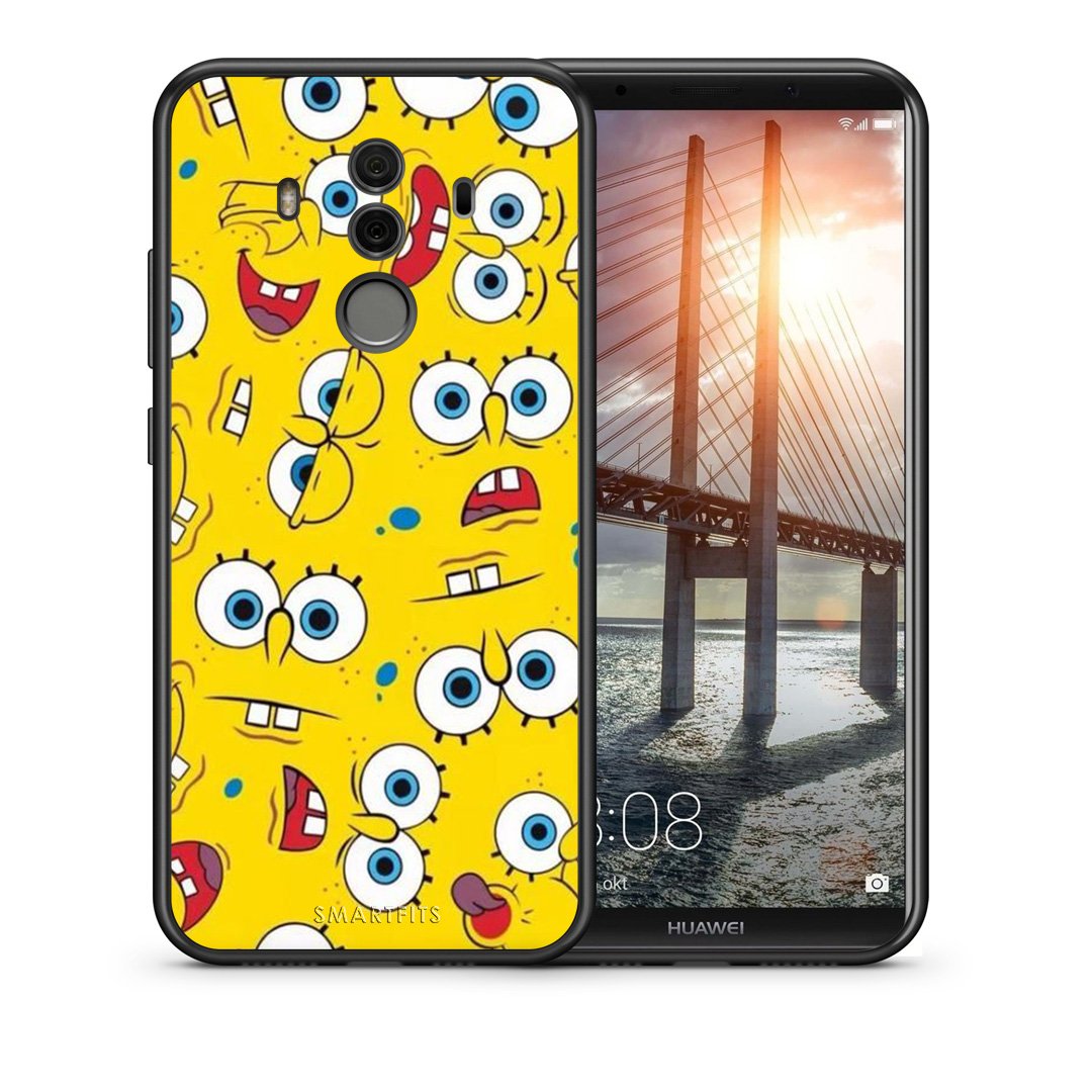 Θήκη Huawei Mate 10 Pro Sponge PopArt από τη Smartfits με σχέδιο στο πίσω μέρος και μαύρο περίβλημα | Huawei Mate 10 Pro Sponge PopArt case with colorful back and black bezels