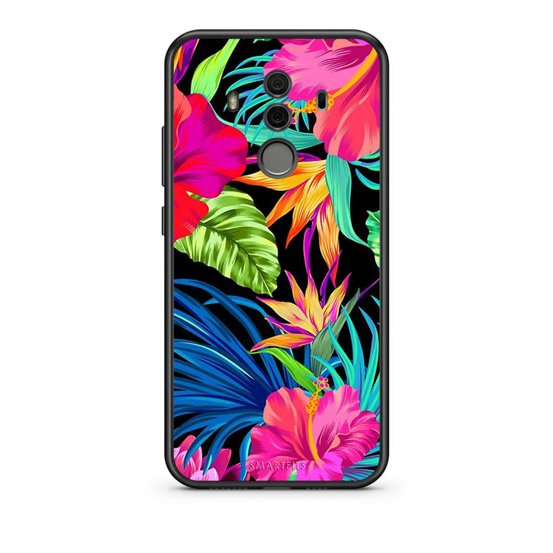 Huawei Mate 10 Pro Tropical Flowers θήκη από τη Smartfits με σχέδιο στο πίσω μέρος και μαύρο περίβλημα | Smartphone case with colorful back and black bezels by Smartfits