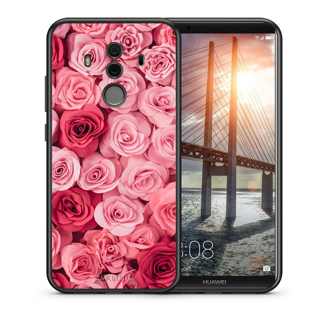 Θήκη Huawei Mate 10 Pro RoseGarden Valentine από τη Smartfits με σχέδιο στο πίσω μέρος και μαύρο περίβλημα | Huawei Mate 10 Pro RoseGarden Valentine case with colorful back and black bezels