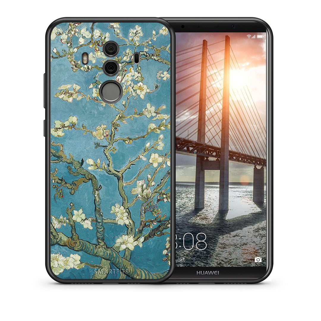 Θήκη Huawei Mate 10 Pro White Blossoms από τη Smartfits με σχέδιο στο πίσω μέρος και μαύρο περίβλημα | Huawei Mate 10 Pro White Blossoms case with colorful back and black bezels