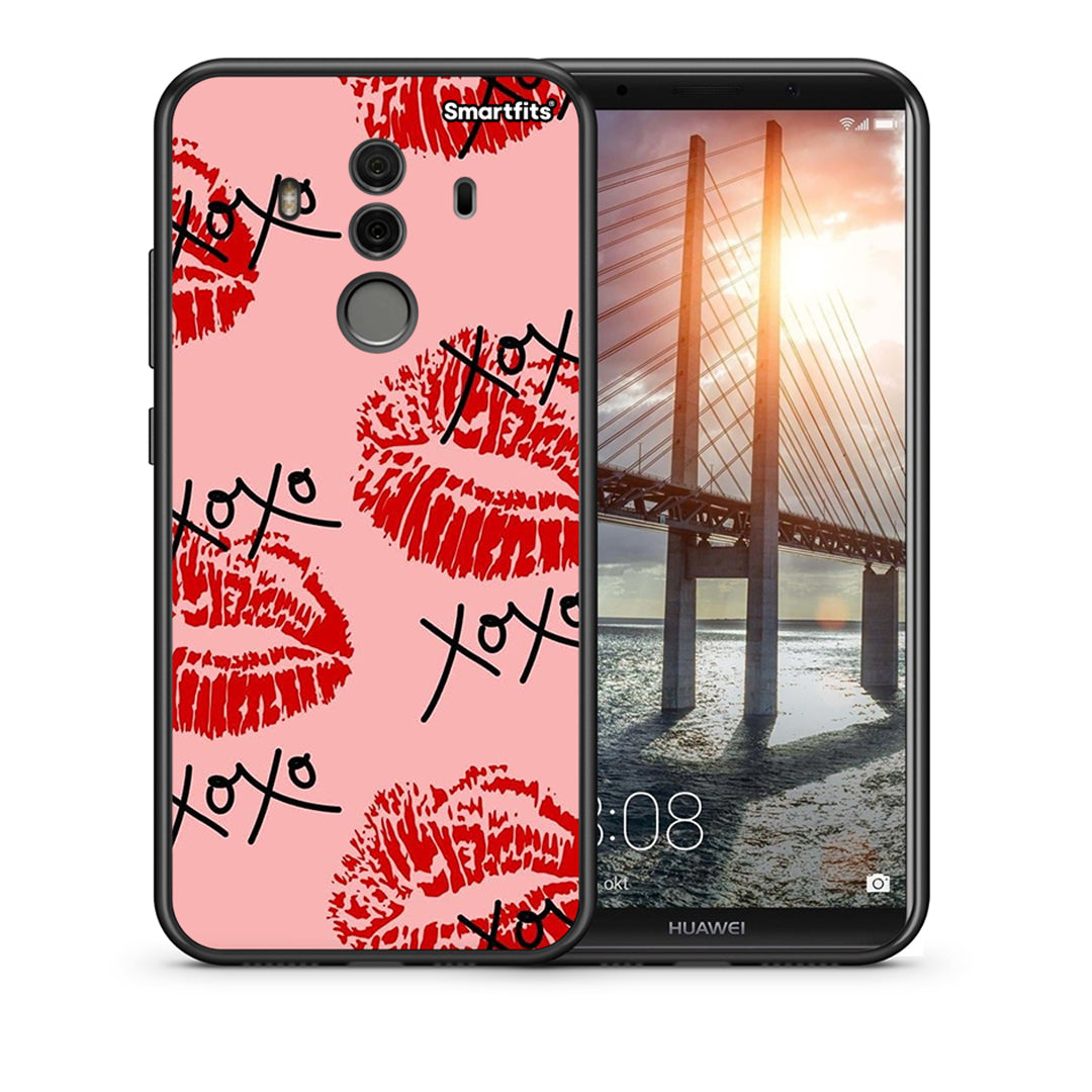 Θήκη Huawei Mate 10 Pro XOXO Lips από τη Smartfits με σχέδιο στο πίσω μέρος και μαύρο περίβλημα | Huawei Mate 10 Pro XOXO Lips case with colorful back and black bezels