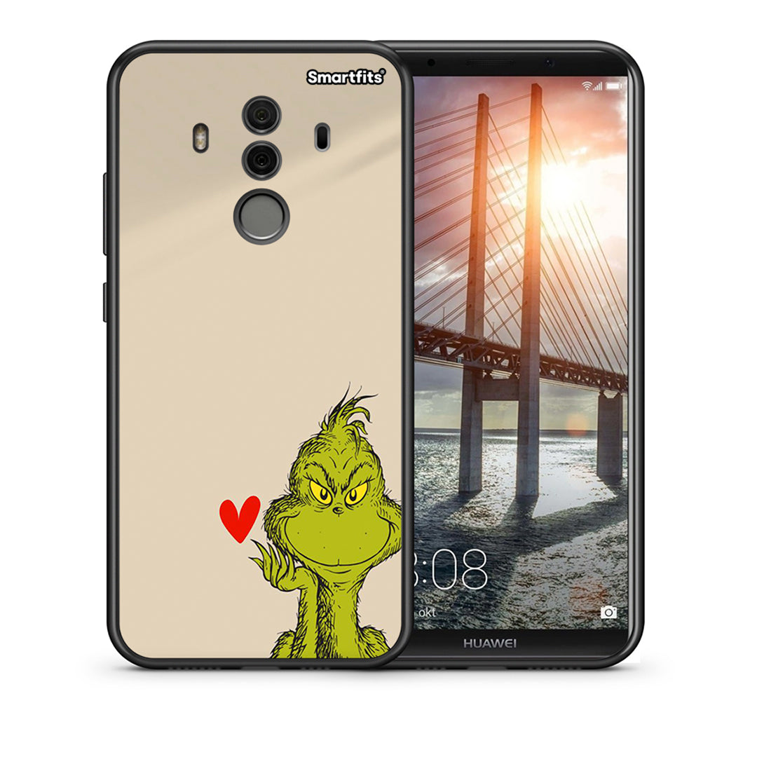 Θήκη Huawei Mate 10 Pro Xmas Grinch από τη Smartfits με σχέδιο στο πίσω μέρος και μαύρο περίβλημα | Huawei Mate 10 Pro Xmas Grinch case with colorful back and black bezels