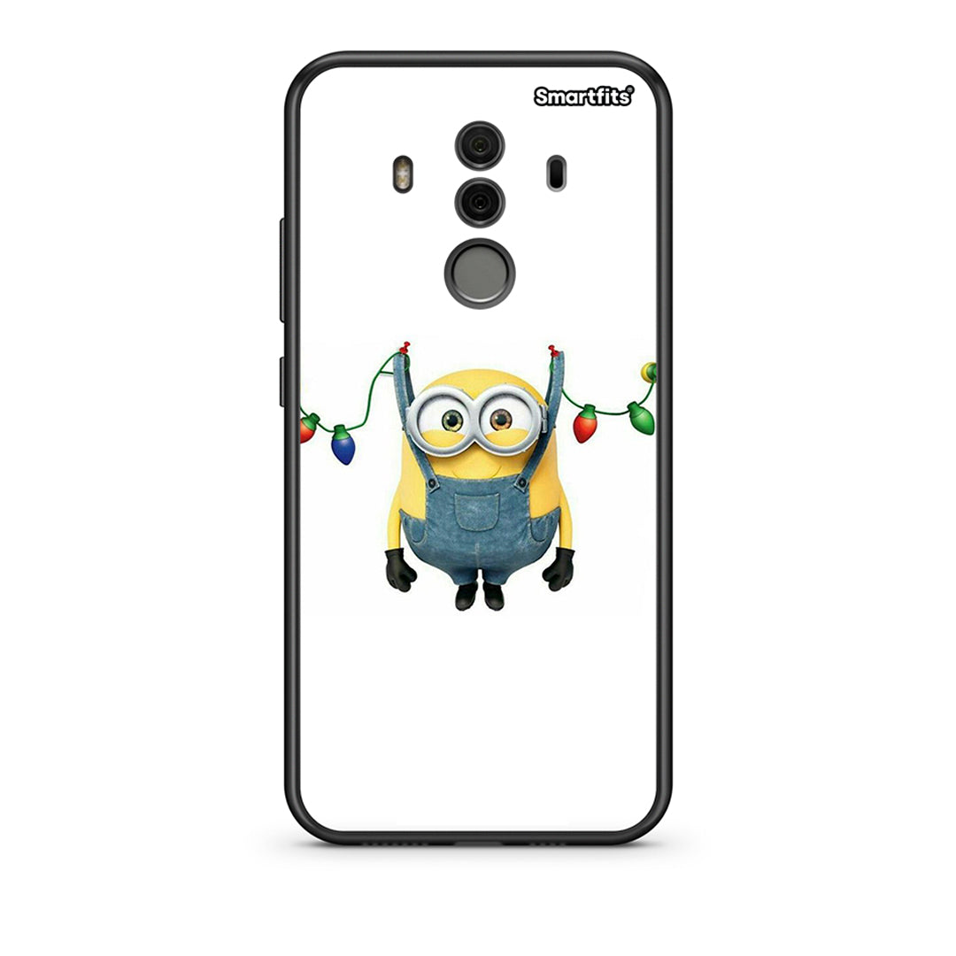 Huawei Mate 10 Pro Xmas Minion Lights θήκη από τη Smartfits με σχέδιο στο πίσω μέρος και μαύρο περίβλημα | Smartphone case with colorful back and black bezels by Smartfits