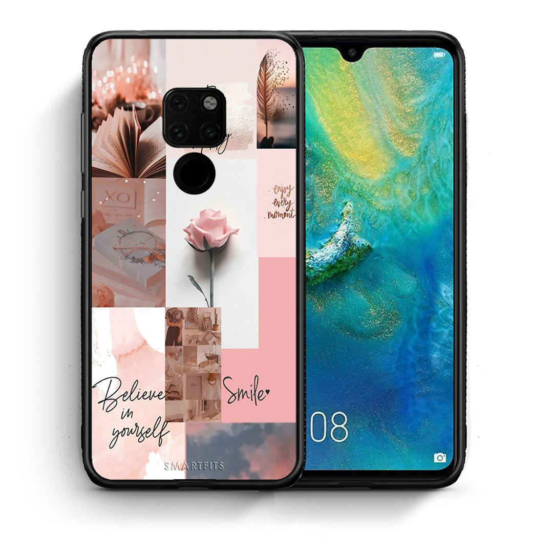 Θήκη Huawei Mate 20 Aesthetic Collage από τη Smartfits με σχέδιο στο πίσω μέρος και μαύρο περίβλημα | Huawei Mate 20 Aesthetic Collage case with colorful back and black bezels