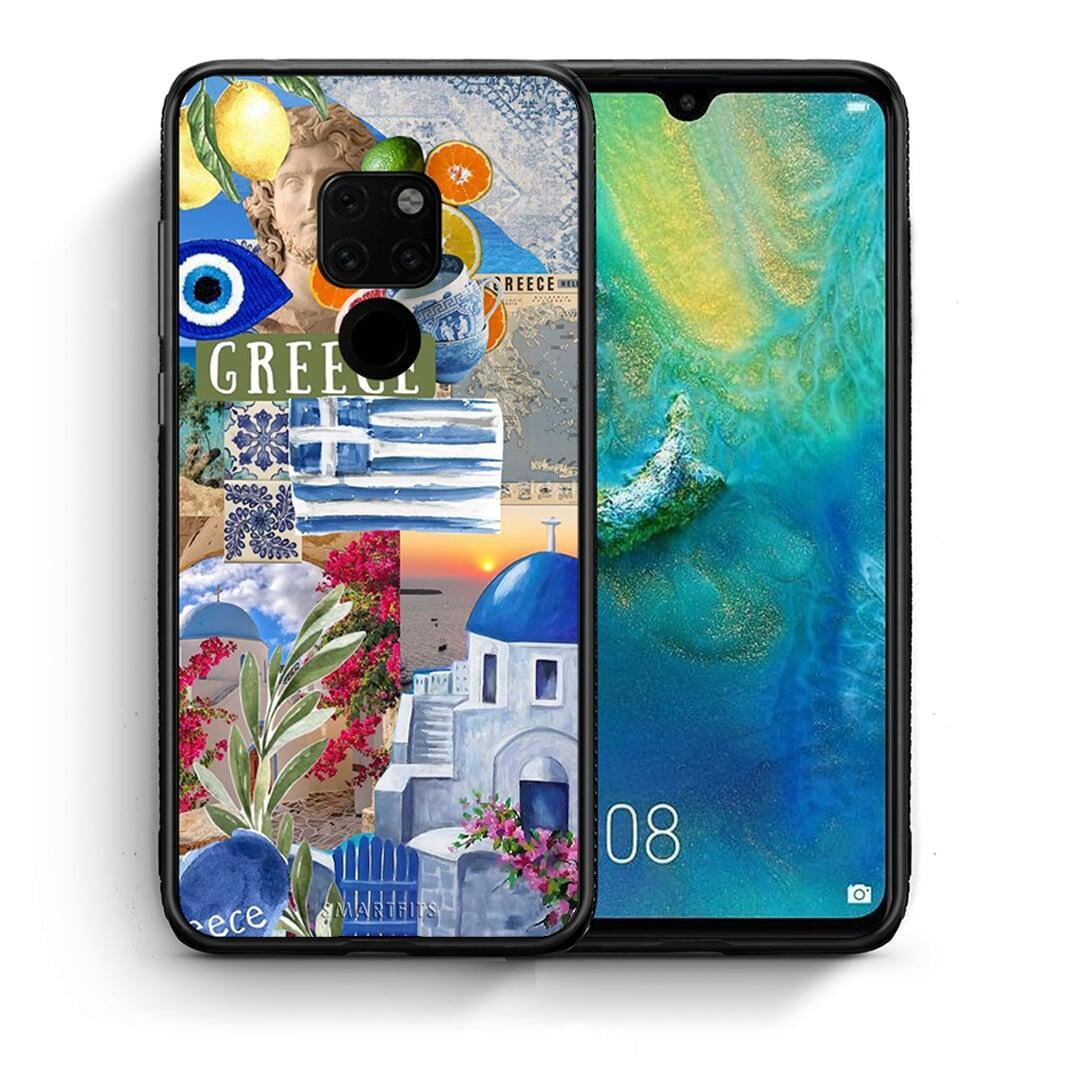 Θήκη Huawei Mate 20 All Greek από τη Smartfits με σχέδιο στο πίσω μέρος και μαύρο περίβλημα | Huawei Mate 20 All Greek case with colorful back and black bezels