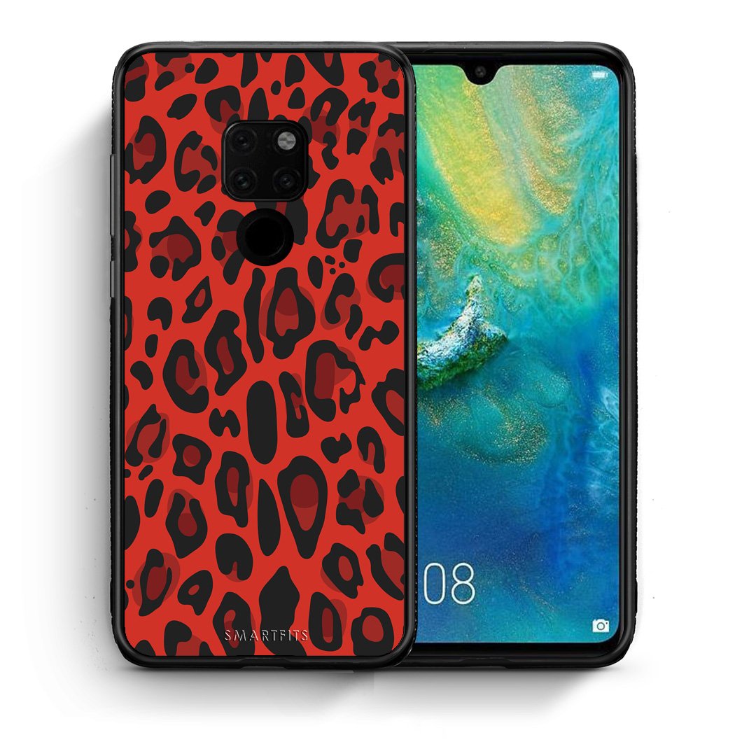 Θήκη Huawei Mate 20 Red Leopard Animal από τη Smartfits με σχέδιο στο πίσω μέρος και μαύρο περίβλημα | Huawei Mate 20 Red Leopard Animal case with colorful back and black bezels