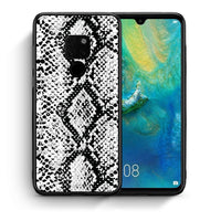 Thumbnail for Θήκη Huawei Mate 20 White Snake Animal από τη Smartfits με σχέδιο στο πίσω μέρος και μαύρο περίβλημα | Huawei Mate 20 White Snake Animal case with colorful back and black bezels