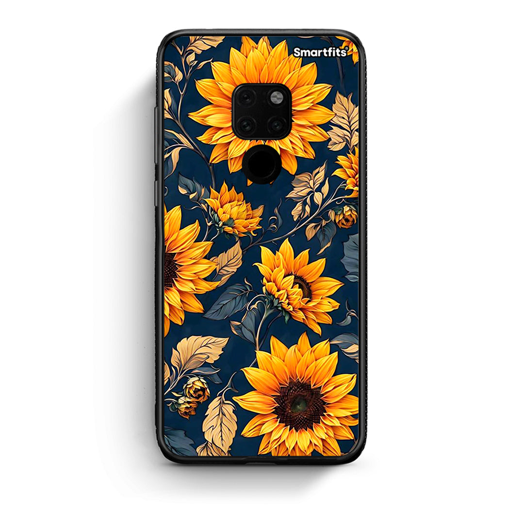 Huawei Mate 20 Autumn Sunflowers Θήκη από τη Smartfits με σχέδιο στο πίσω μέρος και μαύρο περίβλημα | Smartphone case with colorful back and black bezels by Smartfits