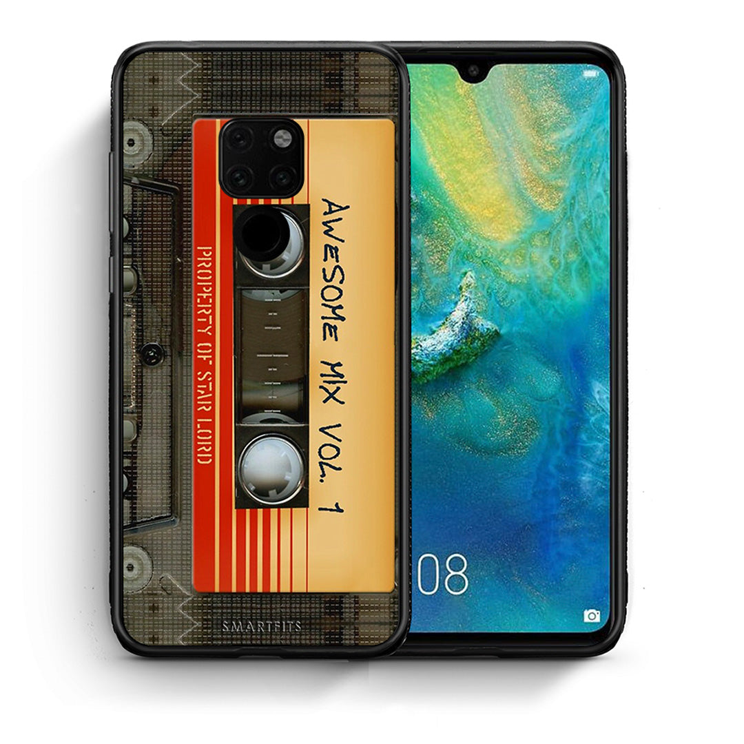 Θήκη Huawei Mate 20 Awesome Mix από τη Smartfits με σχέδιο στο πίσω μέρος και μαύρο περίβλημα | Huawei Mate 20 Awesome Mix case with colorful back and black bezels