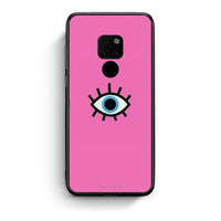 Thumbnail for Huawei Mate 20 Blue Eye Pink θήκη από τη Smartfits με σχέδιο στο πίσω μέρος και μαύρο περίβλημα | Smartphone case with colorful back and black bezels by Smartfits