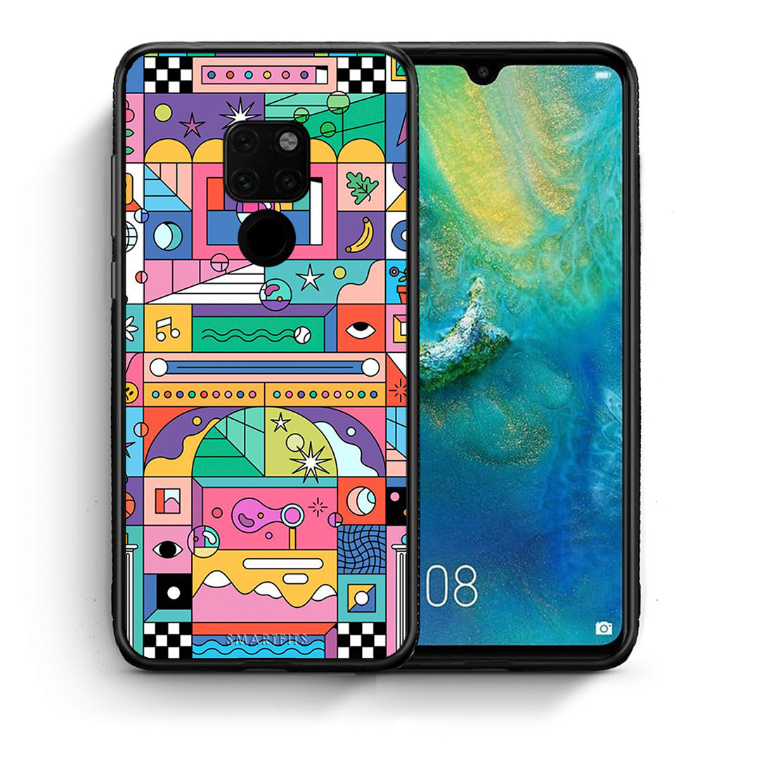 Θήκη Huawei Mate 20 Bubbles Soap από τη Smartfits με σχέδιο στο πίσω μέρος και μαύρο περίβλημα | Huawei Mate 20 Bubbles Soap case with colorful back and black bezels