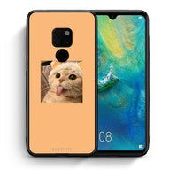 Thumbnail for Θήκη Huawei Mate 20 Cat Tongue από τη Smartfits με σχέδιο στο πίσω μέρος και μαύρο περίβλημα | Huawei Mate 20 Cat Tongue case with colorful back and black bezels