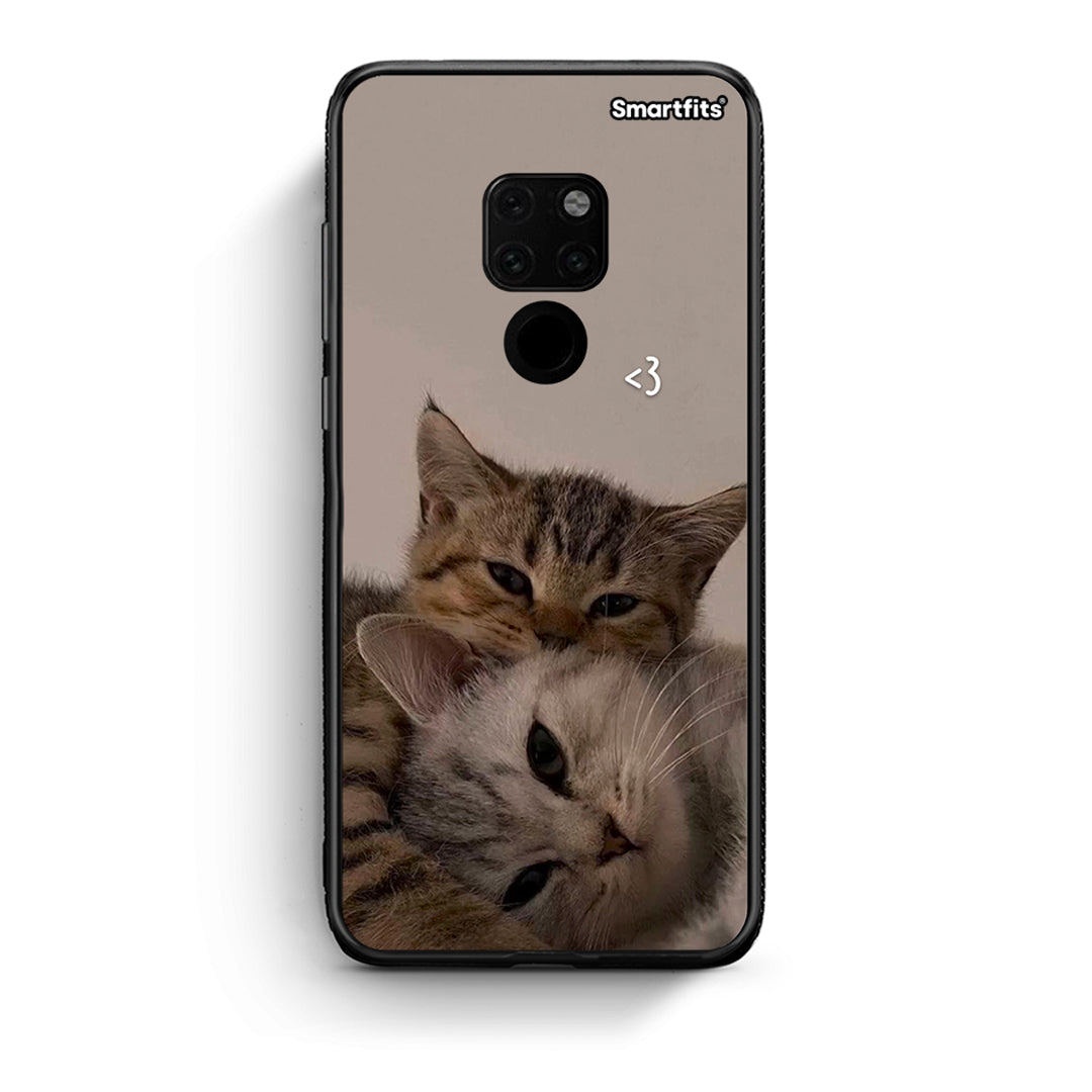 Huawei Mate 20 Cats In Love Θήκη από τη Smartfits με σχέδιο στο πίσω μέρος και μαύρο περίβλημα | Smartphone case with colorful back and black bezels by Smartfits